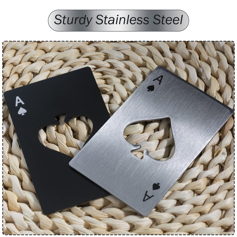 Famgee Wine Bottle Opener Stainless Steel Credit Card Size Casino Beer Bottle Opener Cap Opener for Your Wallet Wedding Party Groomsmen Bridesmaid Gifts 6 Pcs (Black) - Image 5